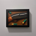 Remington 870 Shotgun with Shells Oil Painting - Framed