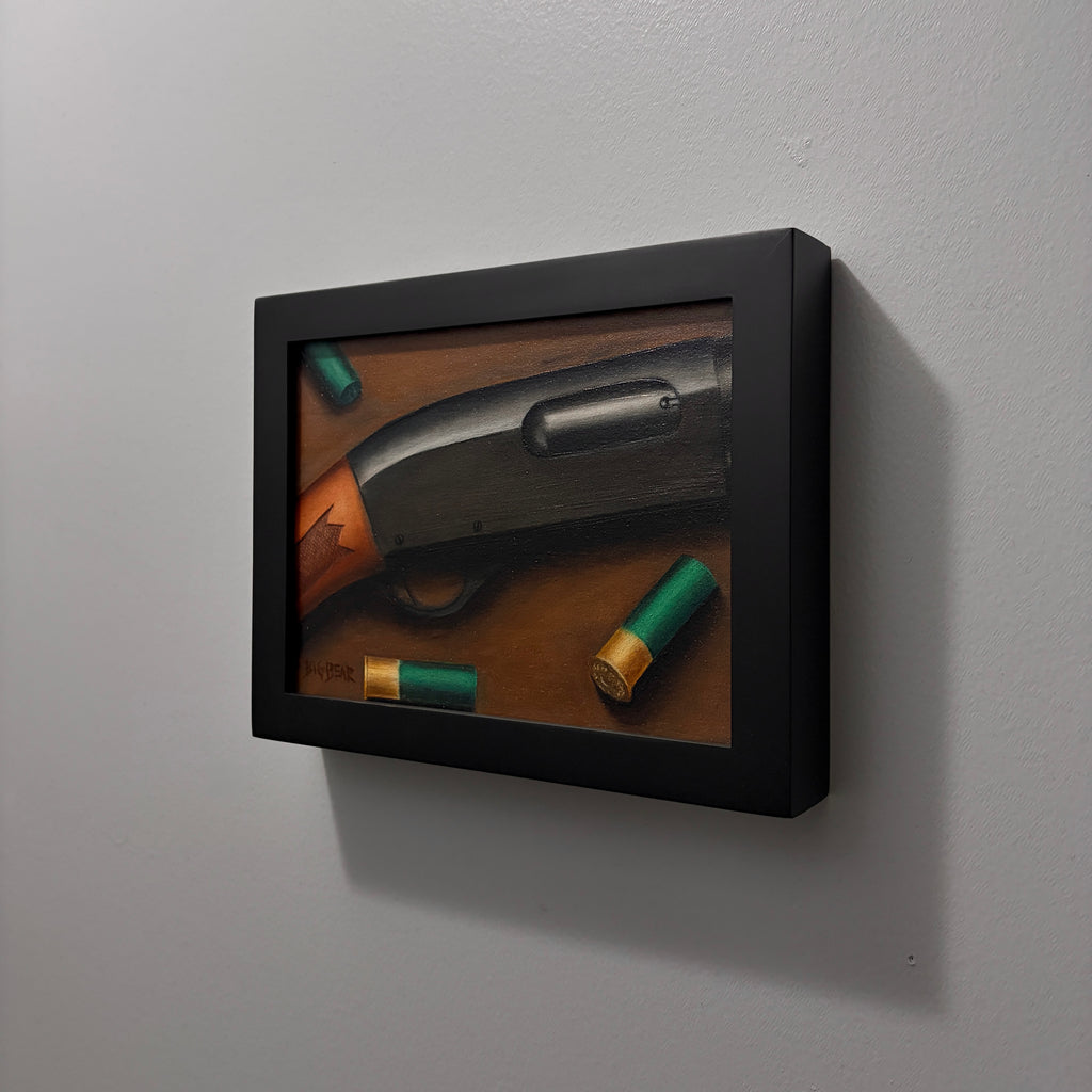 Remington 870 Shotgun with Shells Oil Painting - Framed